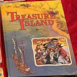 Vintage 1985 Treasure Island Illustrated Hardcover Book